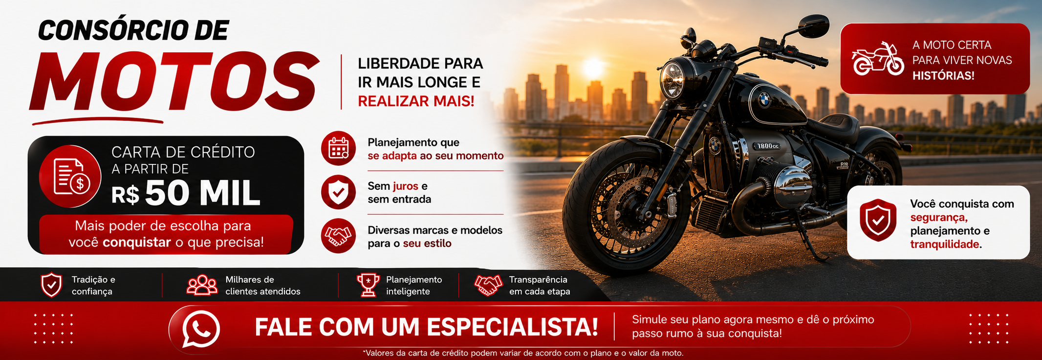 Consórcio para Motos Custom