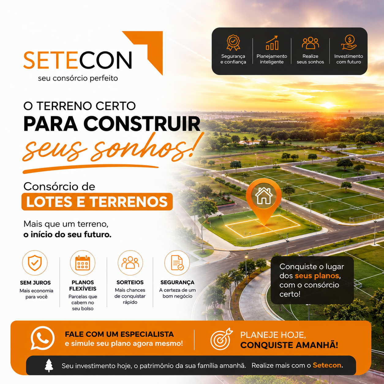 Consórcio de lotes e terrenos