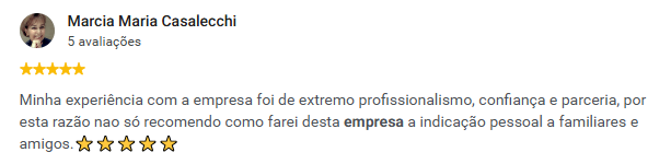 Avaliação de Marcia no Google